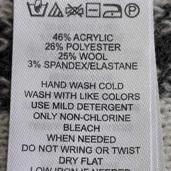 ELLEN TRACY WOMENS GRAY WHITE PLAID COWL NECK ONE BUTTON SWEATER CARDIGAN MED - Picture 7 of 9